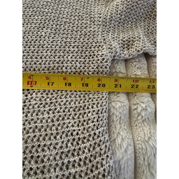 J Jill Sweater Womens Medium Beige Linen Blend Knit Open Knit Lagenlook Coastal - Picture 4 of 9